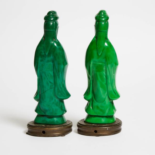 A Pair of Peking Glass Figures of Ladies, Republican Period (1912-1949)