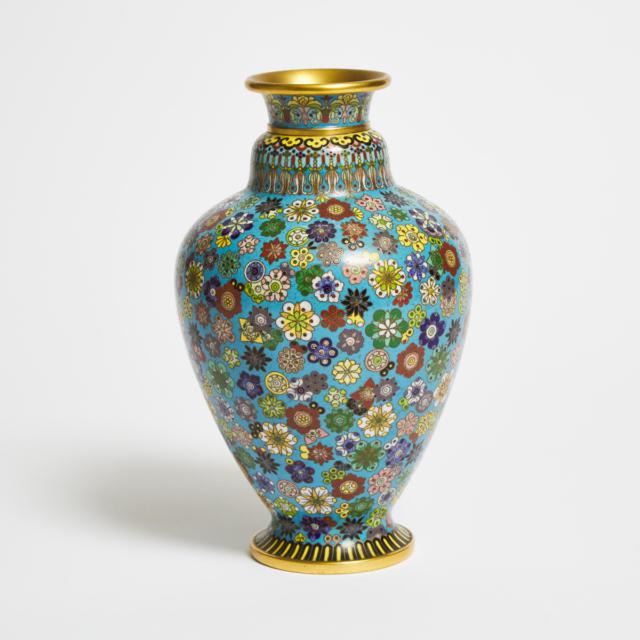 A Cloisonné 'Millefleur' Vase, 19th Century