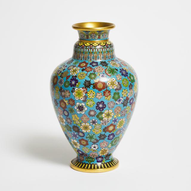 A Cloisonné 'Millefleur' Vase, 19th Century