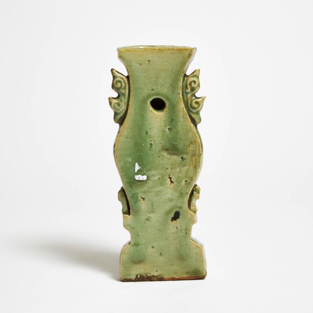 A Moulded Longquan Celadon Wall Vase, Ming Dynasty (1368-1644)