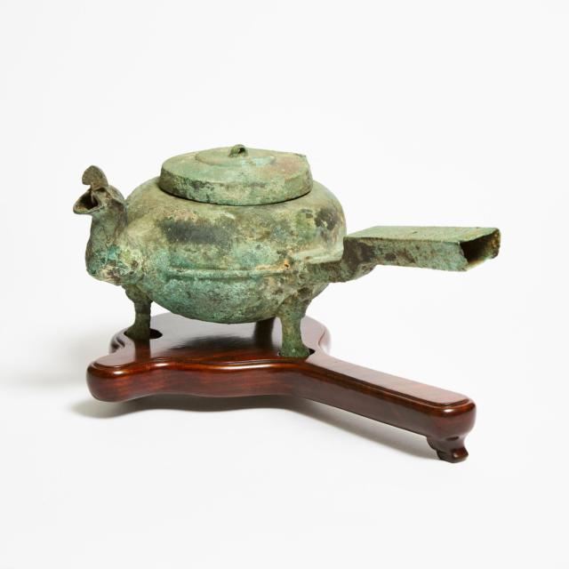 A Bronze Tripod Pouring Vessel, He, Han Dynasty (206 BC-AD 220)