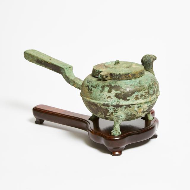 A Bronze Tripod Pouring Vessel, He, Han Dynasty (206 BC-AD 220)