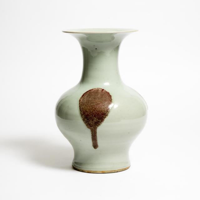 A Chinese Copper-Red Splashed Vase, 19th Century