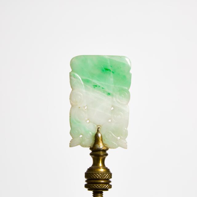 A Chinese Carved Fluorite 'Buddhist Lion' Vase and Cover, 19th Century, Later Mounted as a Lamp