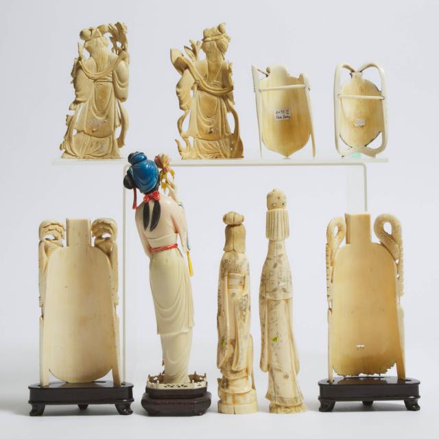 A Group of Nine Ivory Figures, Early 20th Century