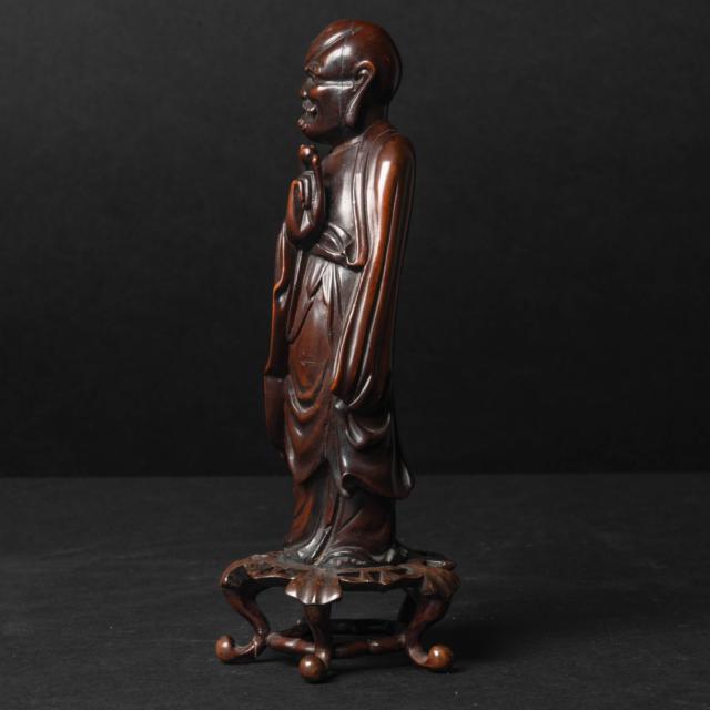 A Boxwood Figure of Damo (Bodhidharma), Ming Dynasty (1368-1644)