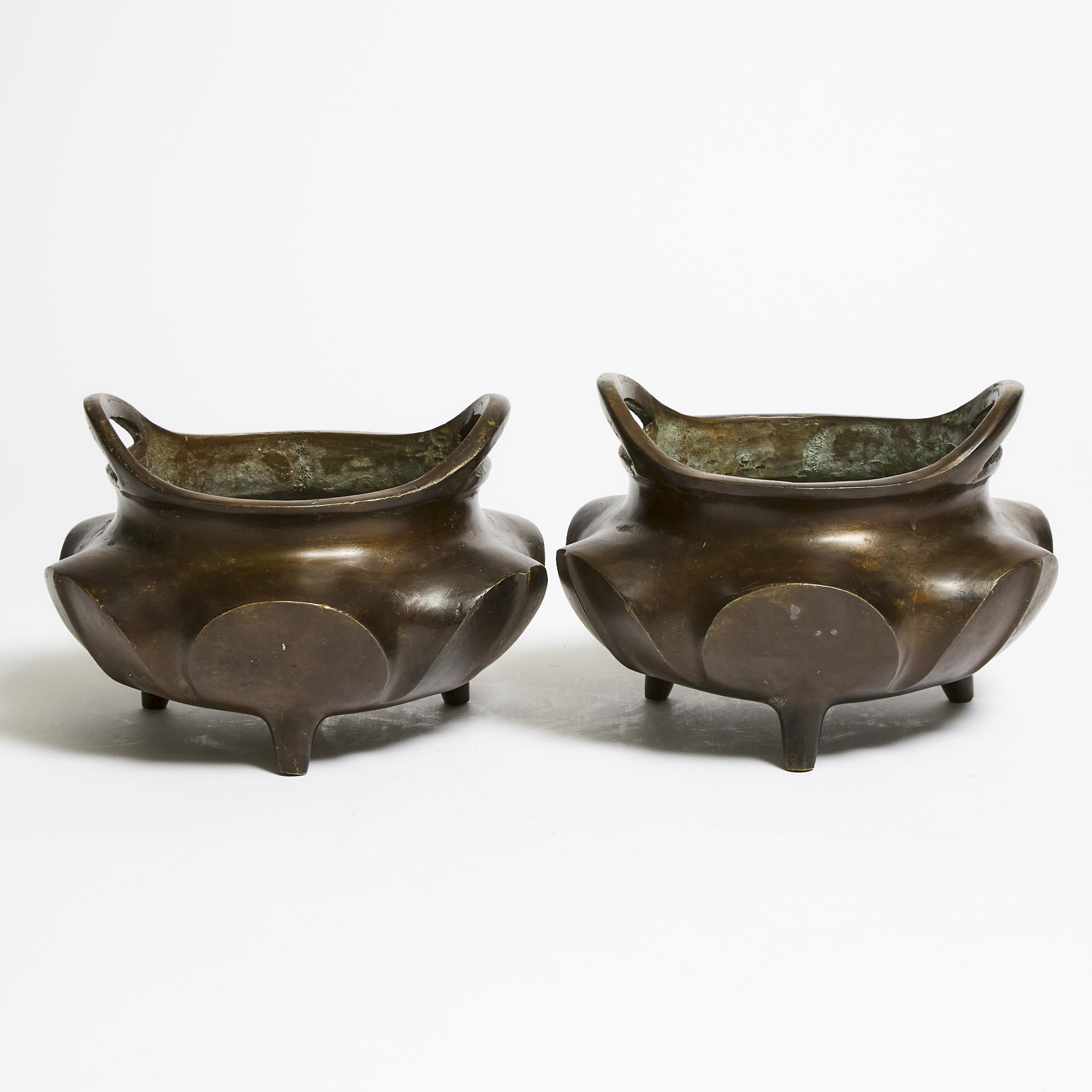 Two Bronze Censers, Mid 20th Century