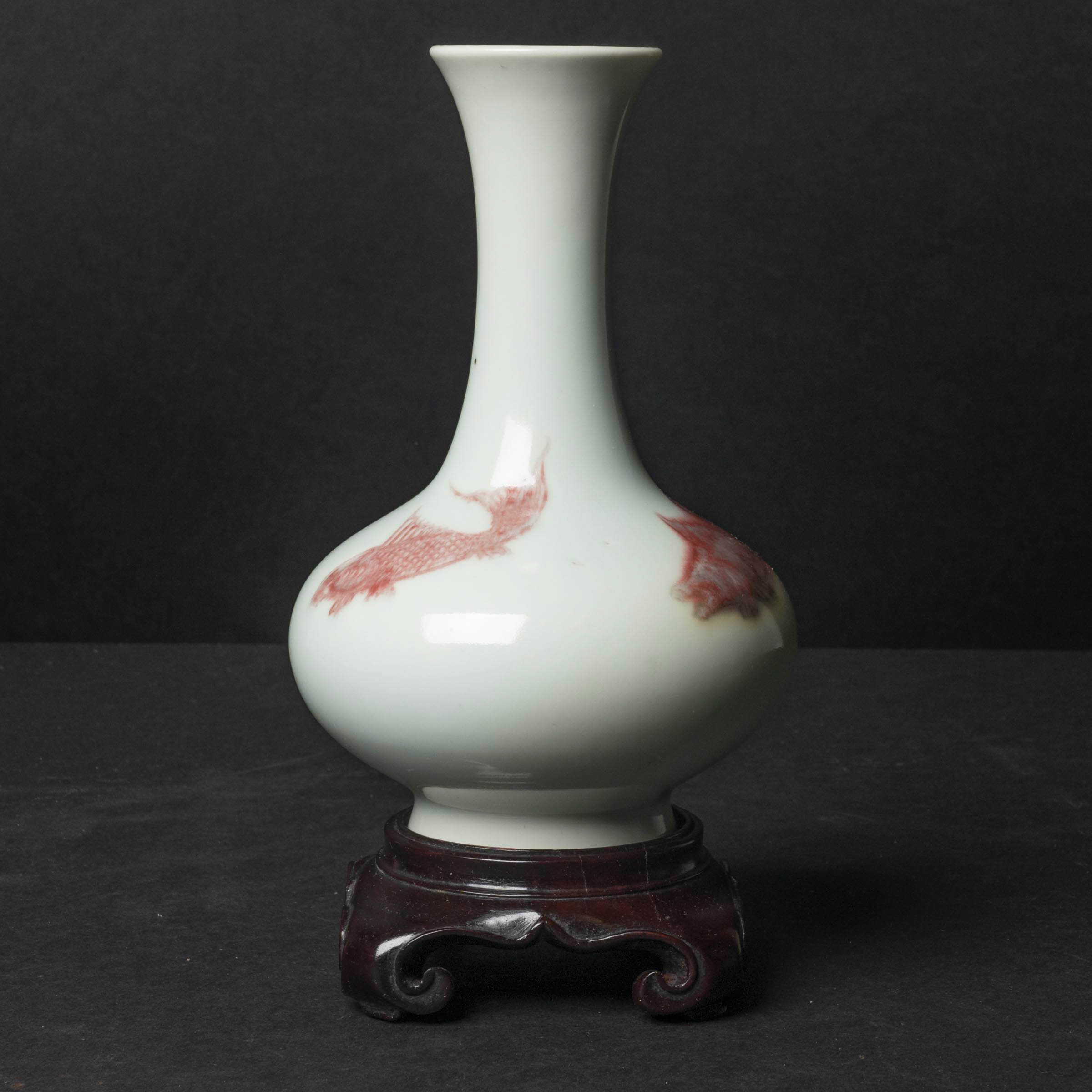 A Copper-Red Decorated Vase, Kangxi Mark, 19th Century