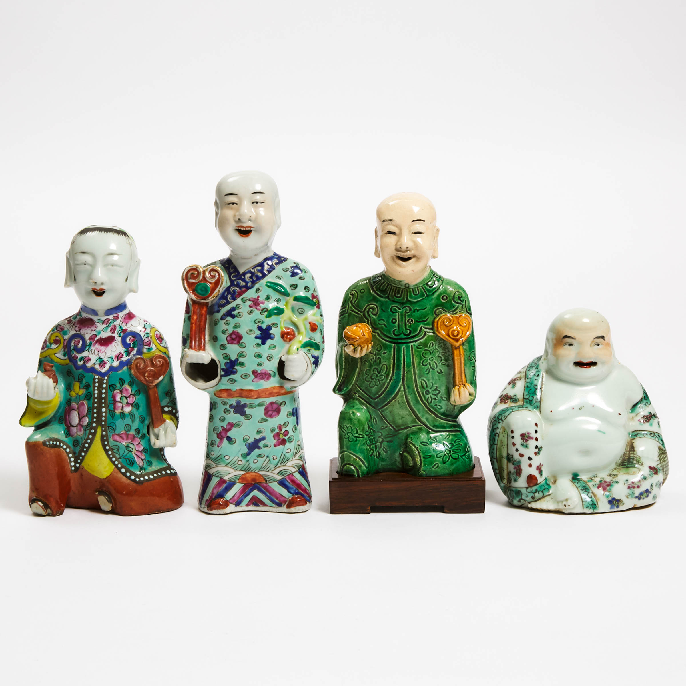 A Group of Four Famille Rose Figures, Late Qing/Republican Period