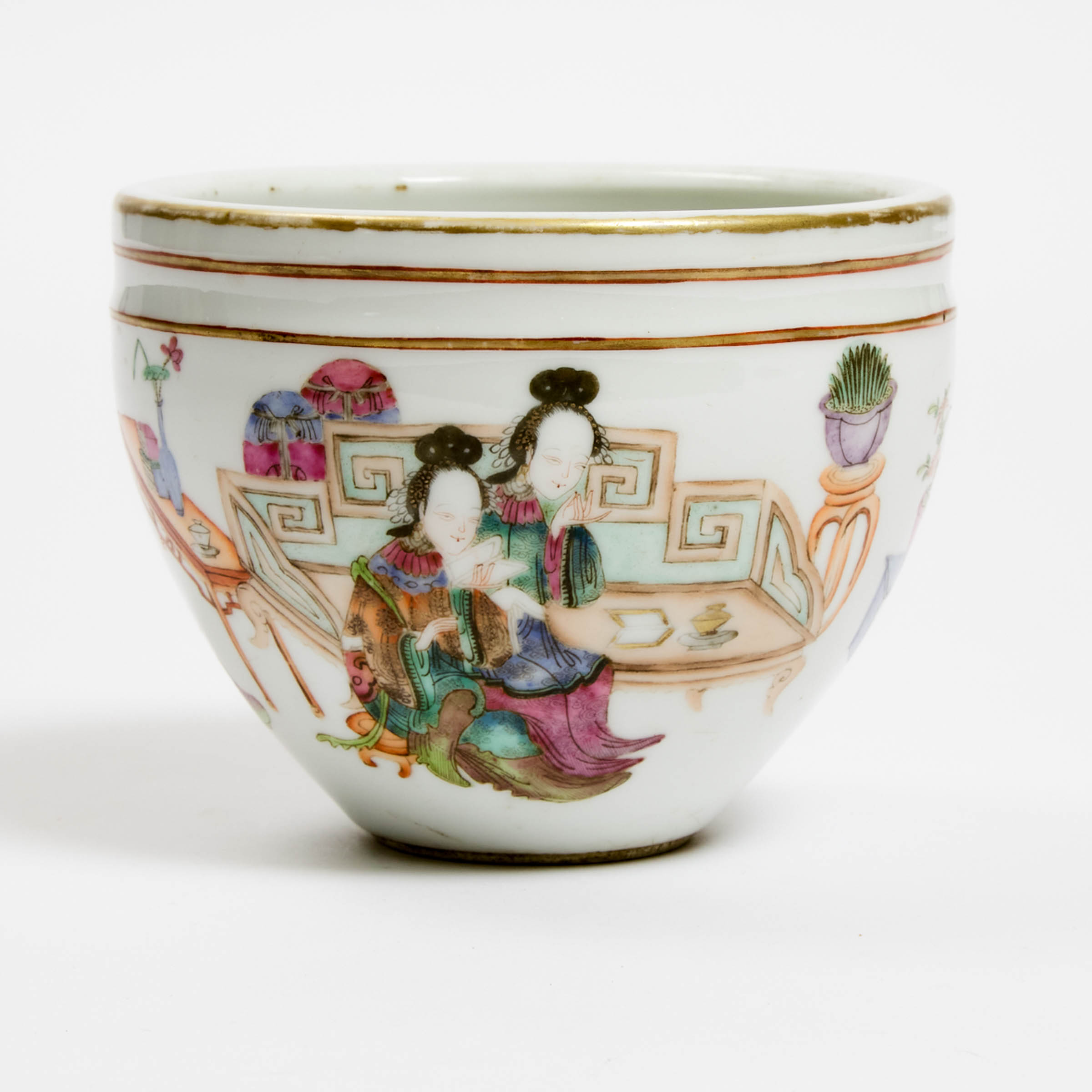 A Small Famille Rose 'Wu Shuang Pu' Jardinière, Daoguang Mark and Period (1821-1850)