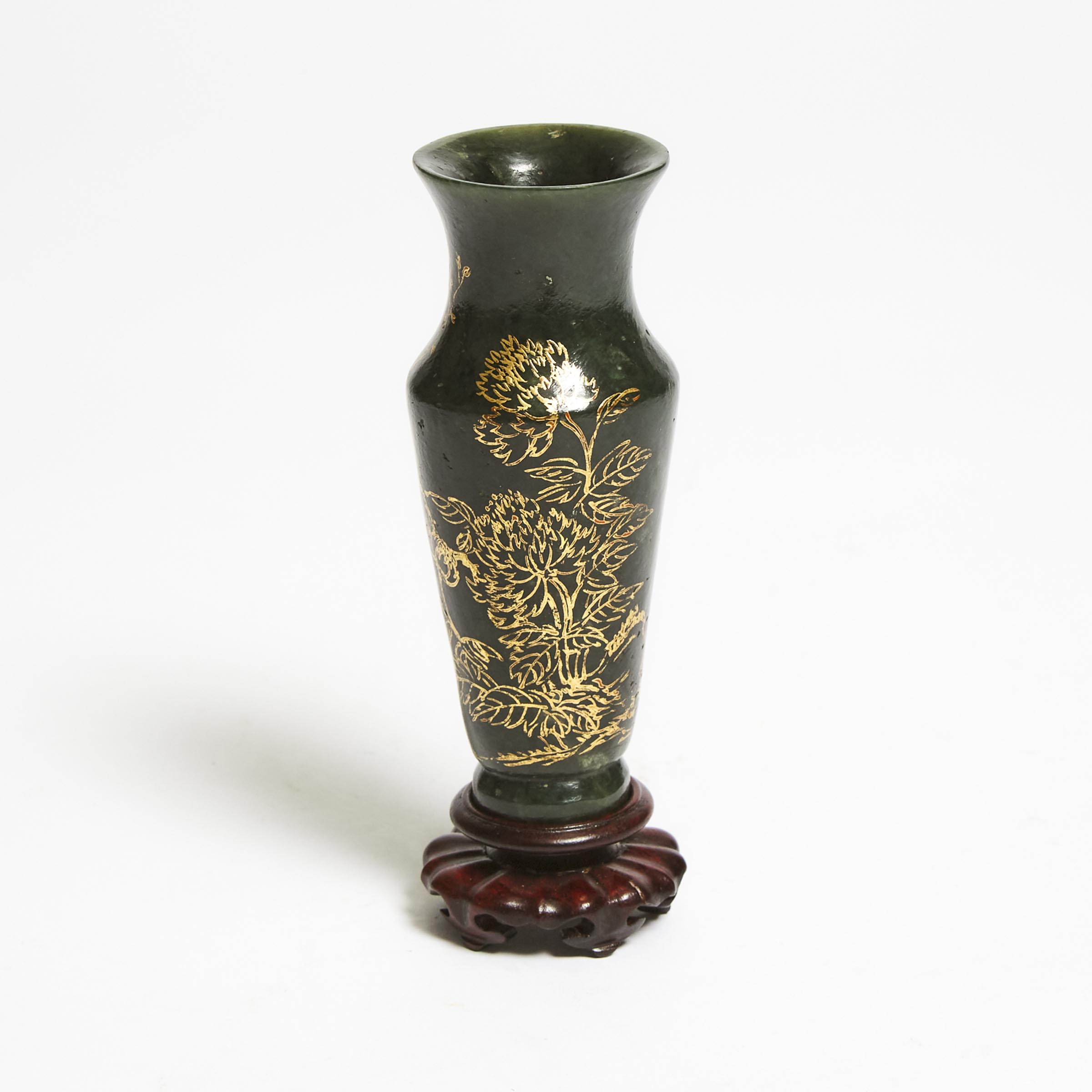 A Spinach Jade Miniature Vase, Republican Period, Early 20th Century