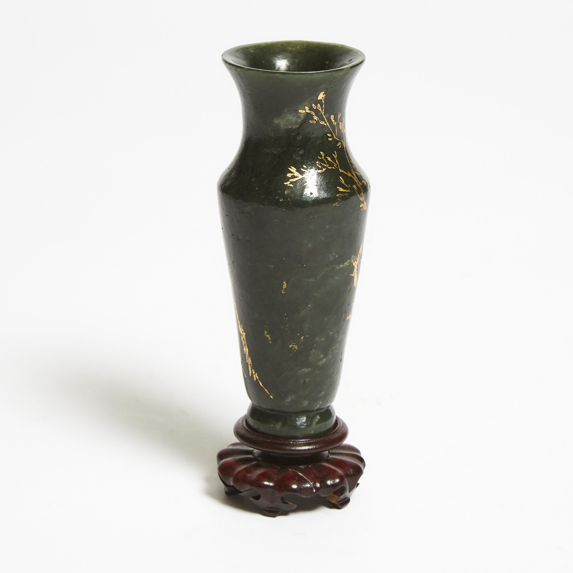 A Spinach Jade Miniature Vase, Republican Period, Early 20th Century