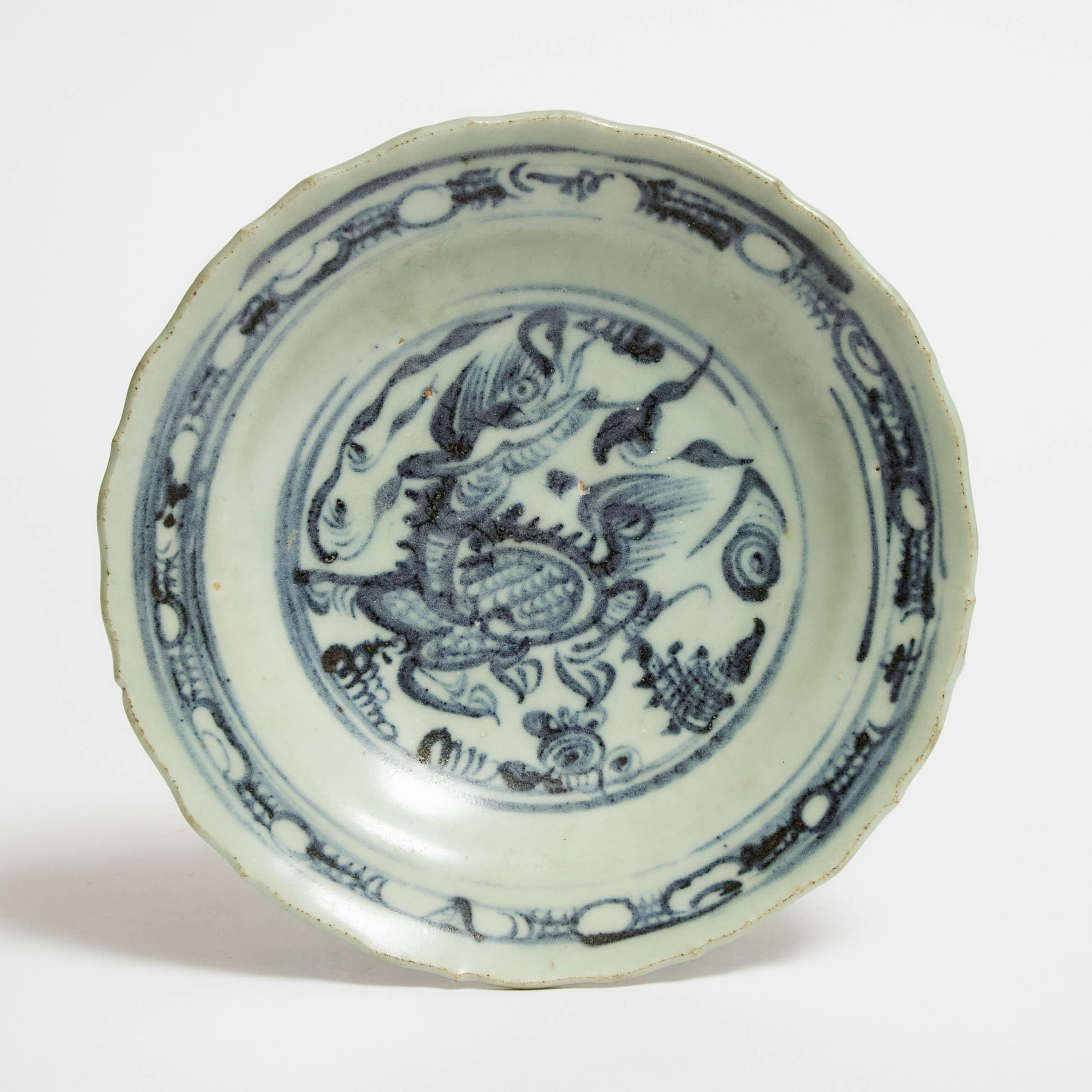A Swatow Blue and White 'Qilin' Dish, Ming Dynasty, 15th/16th Century