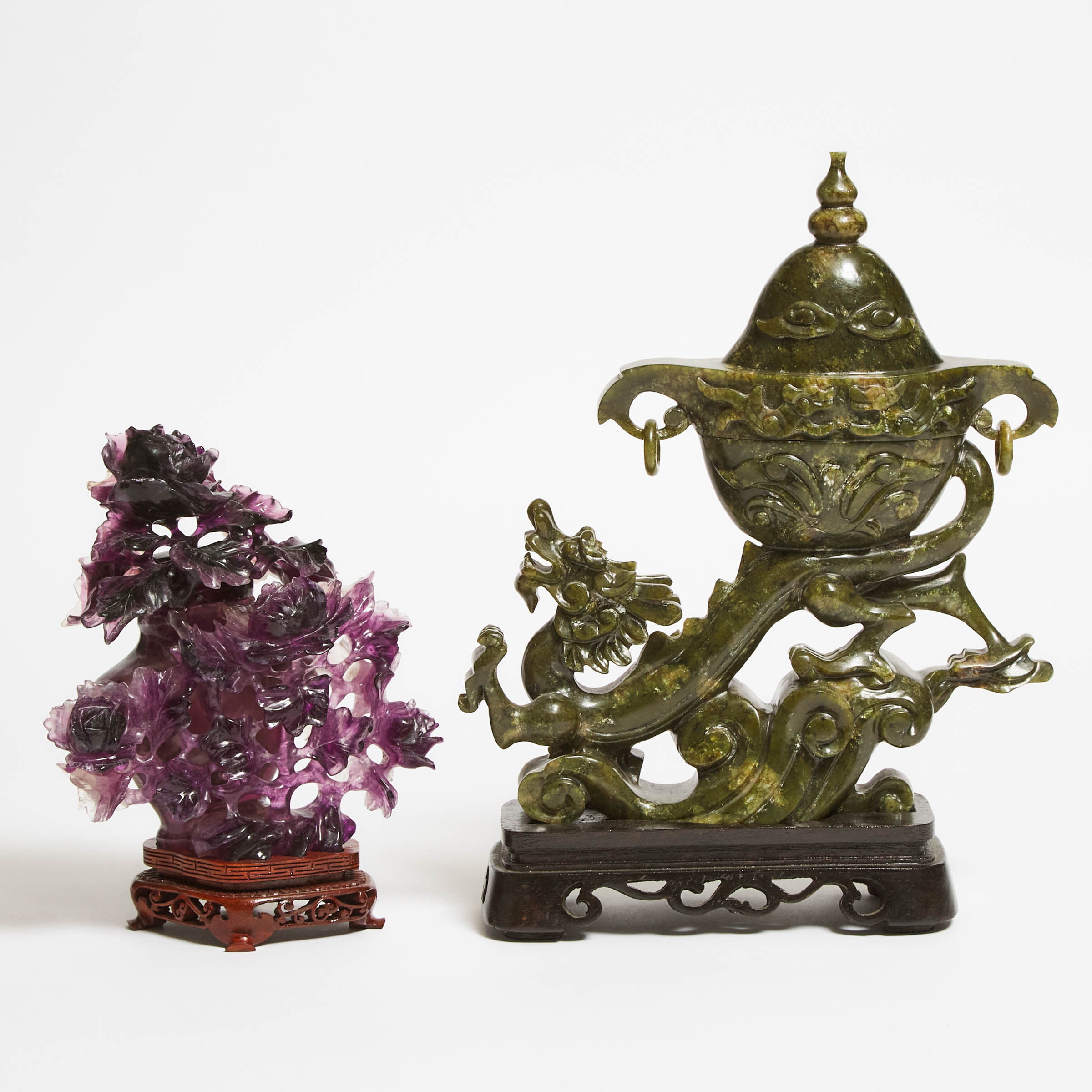 Two Chinese Hardstone Carvings, Mid 20th Century