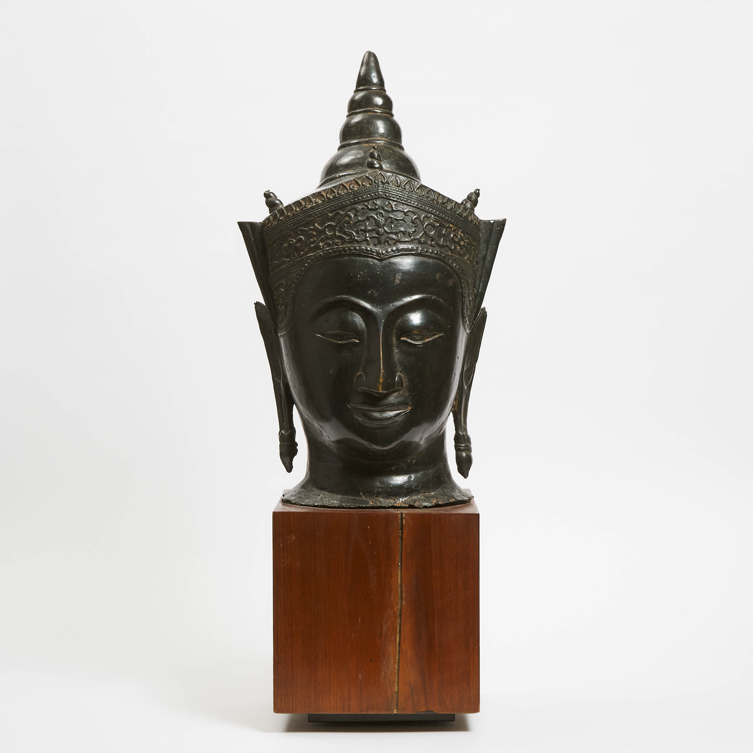 A Massive Ayutthaya Bronze Head of Buddha Shakyamuni, Thailand, 17th Century