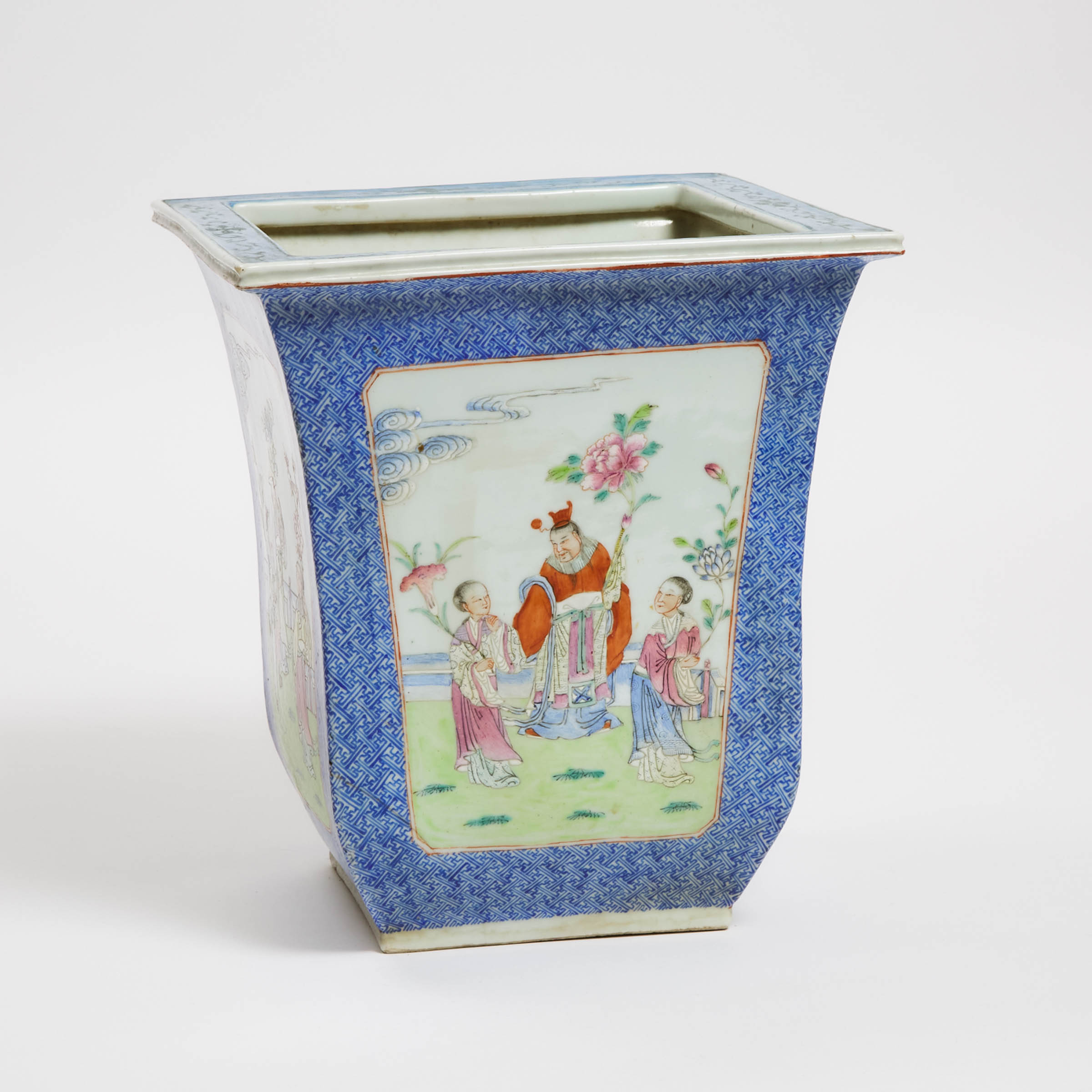 A Famille Rose and Iron-Red Decorated 'Zhong Kui' Jardinière, Tongzhi Period (1862-1874)
