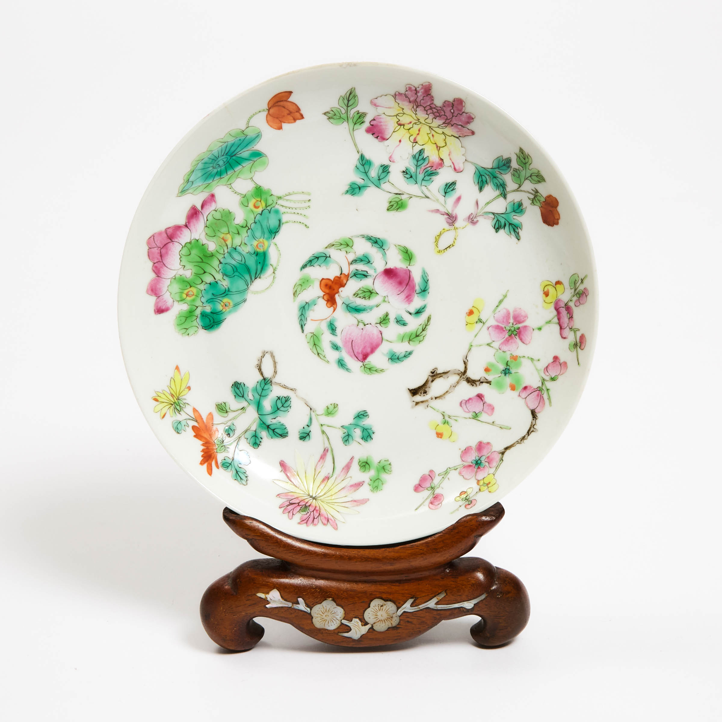 A Famille Rose 'Floral' Dish, Qing Dynasty