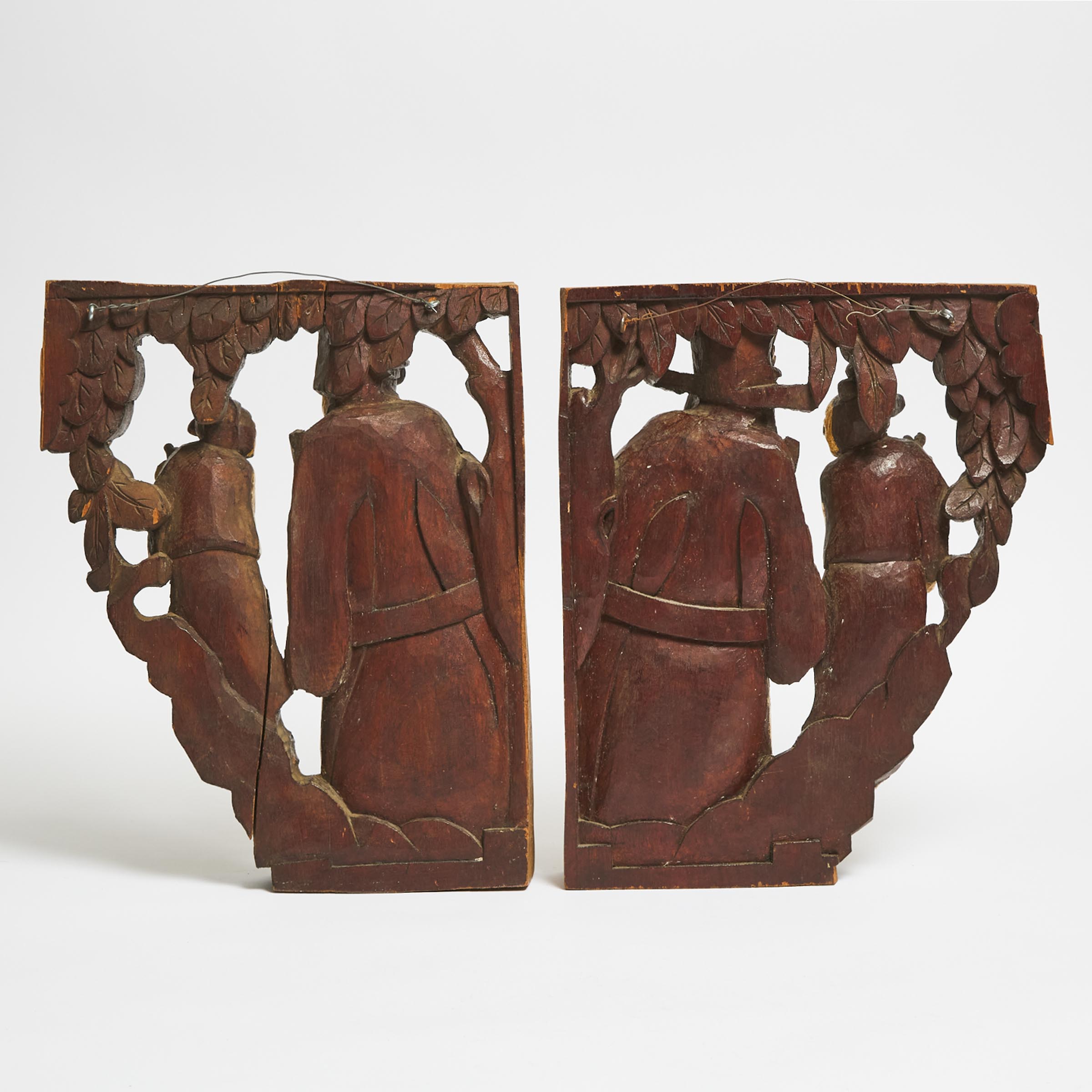 Two Large Gilt Wood Architectural 'Figural' Brackets, 19th Century