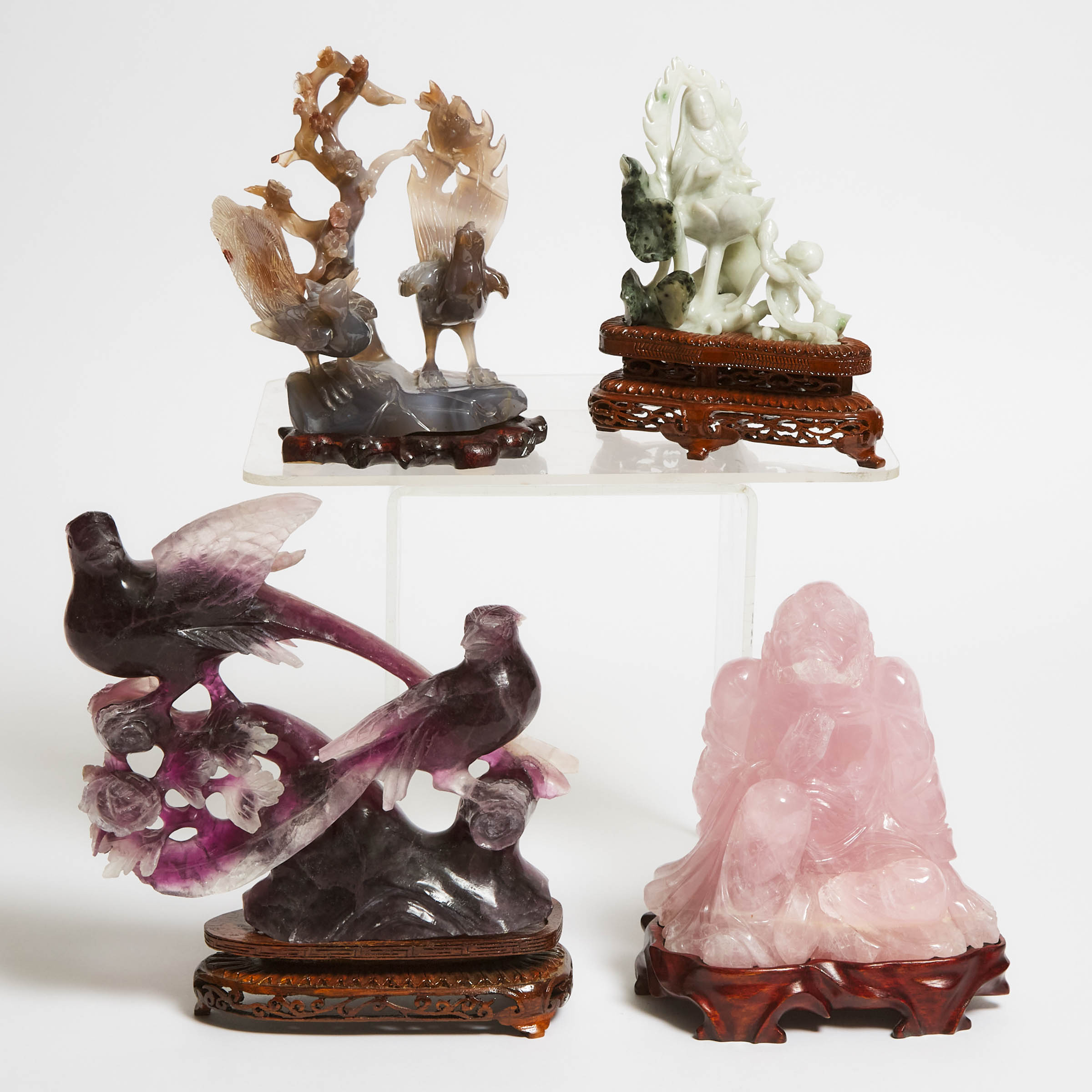 Four Chinese Hardstone Carvings, Mid 20th Century