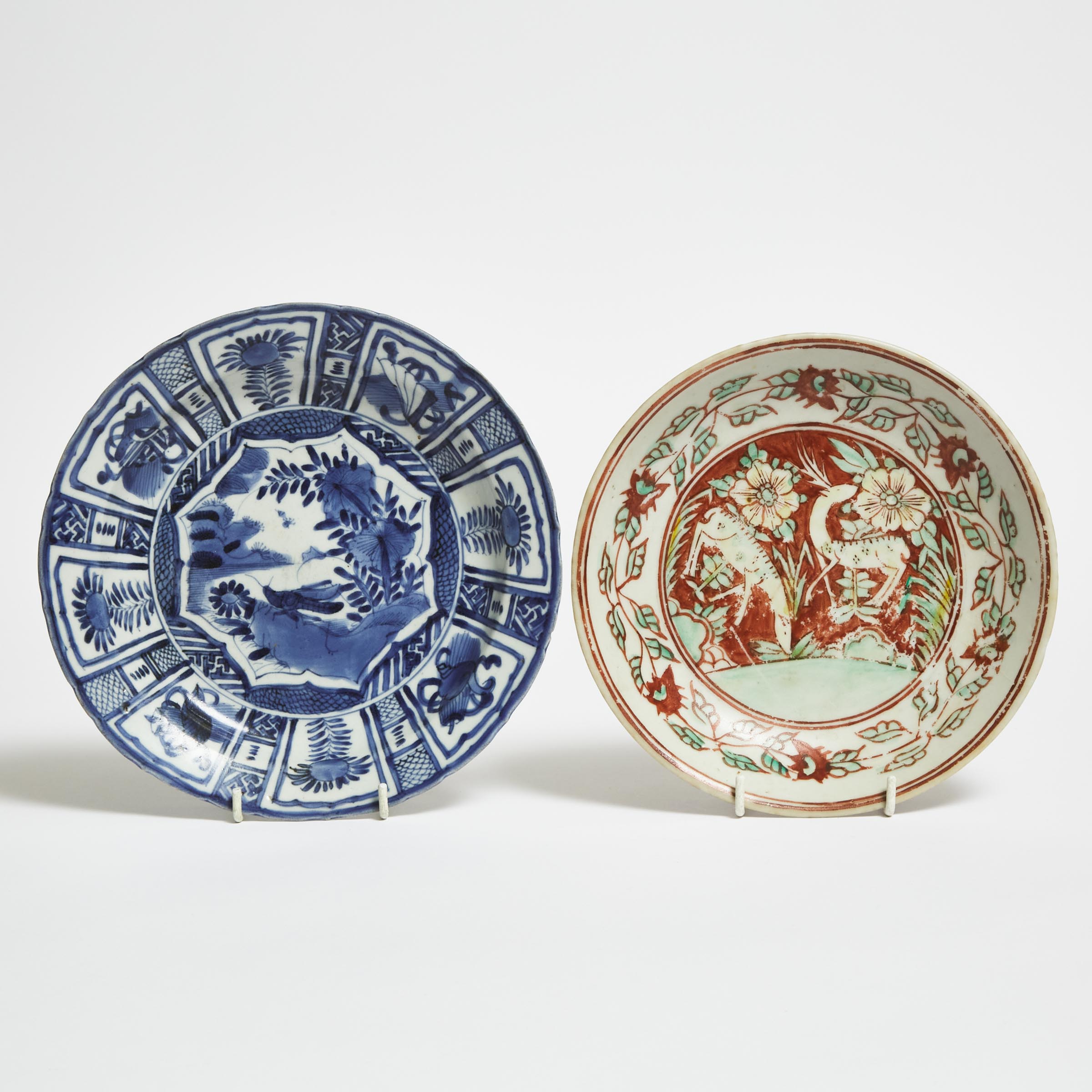 A Blue and White 'Kraak' Dish, Together With a Polychrome-Enameled Annamese Dish, 16th/17th Century