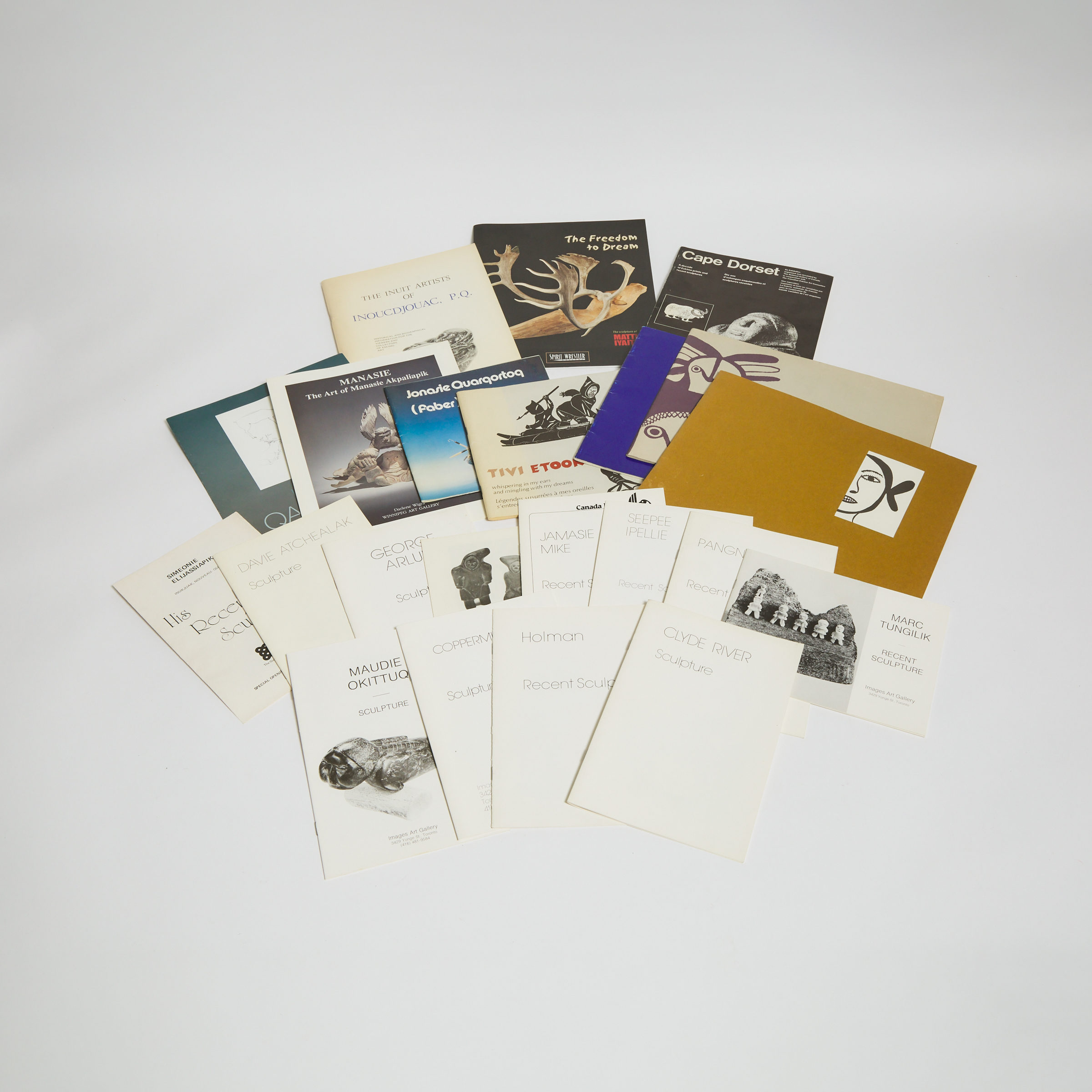 [INUIT ART, GALLERY CATALOGUES AND MONOGRAPHS] LOT OF 22 VOLUMES SOLD TOGETHER 