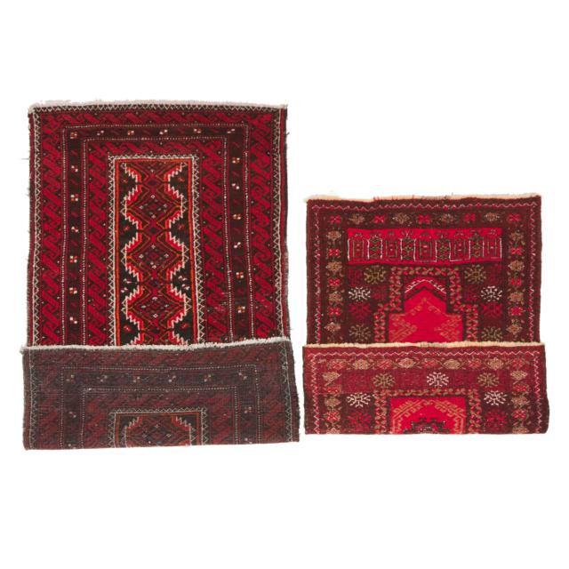 Belouchi Rug together with an Afghan Prayer Rug, both Persian and c.1960