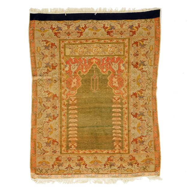 Turkish Gordes Silk Prayer Rug, c.1890/1900