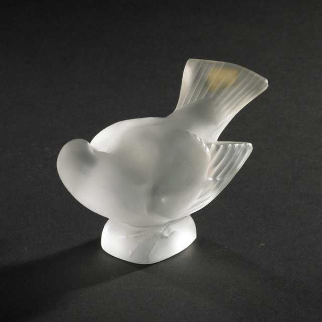 Two Lalique Frosted Glass Birds, post-1945