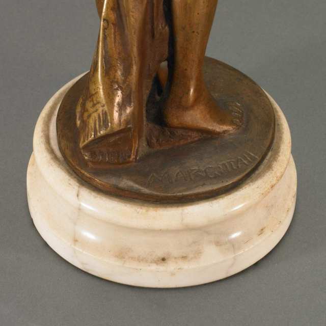 Patinated Metal Figure of a Nude Woman, early 20th century