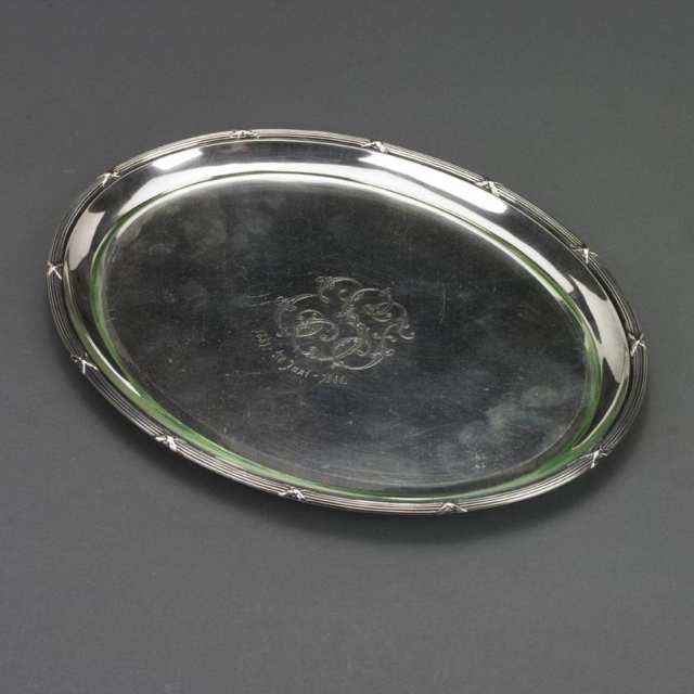 German Silver Oval Tray, early 20th century