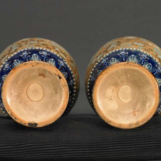 Pair of Doulton & Slater’s Patent Stoneware Vases, early 20th century