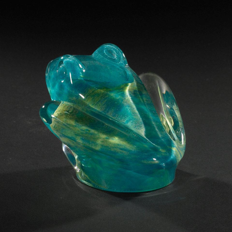Daum Glass Frog and a Sailboat, 20th century