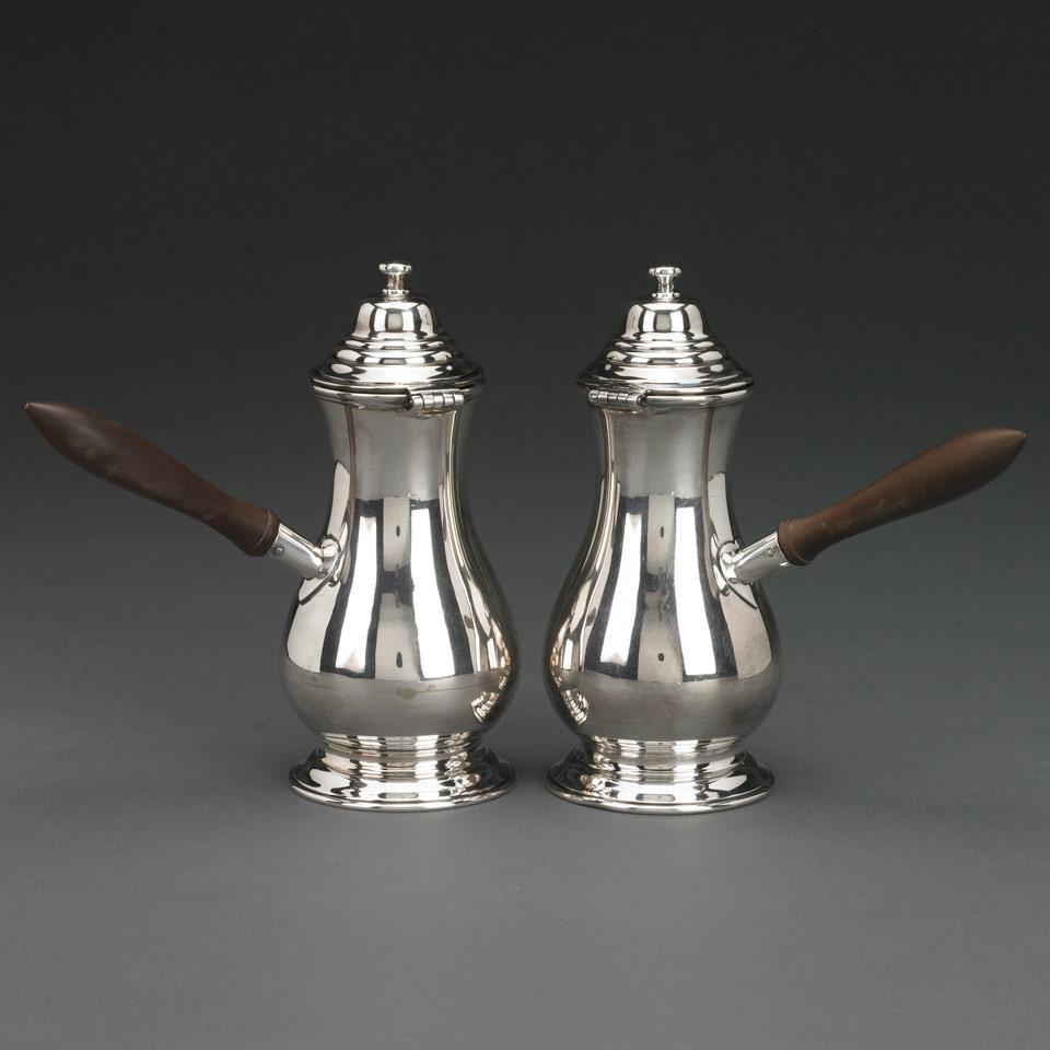 Pair of Silver Coffee Pots, probably American, 20th century