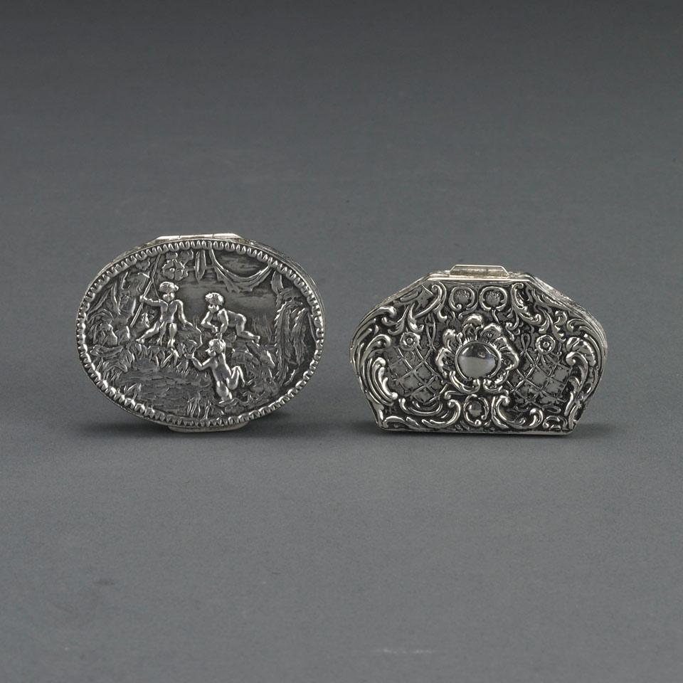 Four German Silver Small Boxes, 20th century
