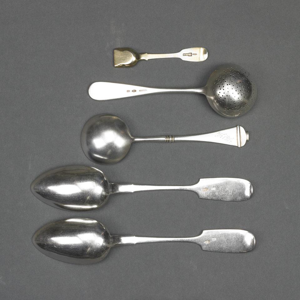 Group of Russian Silver Flatware, various makers, c.1847-1917