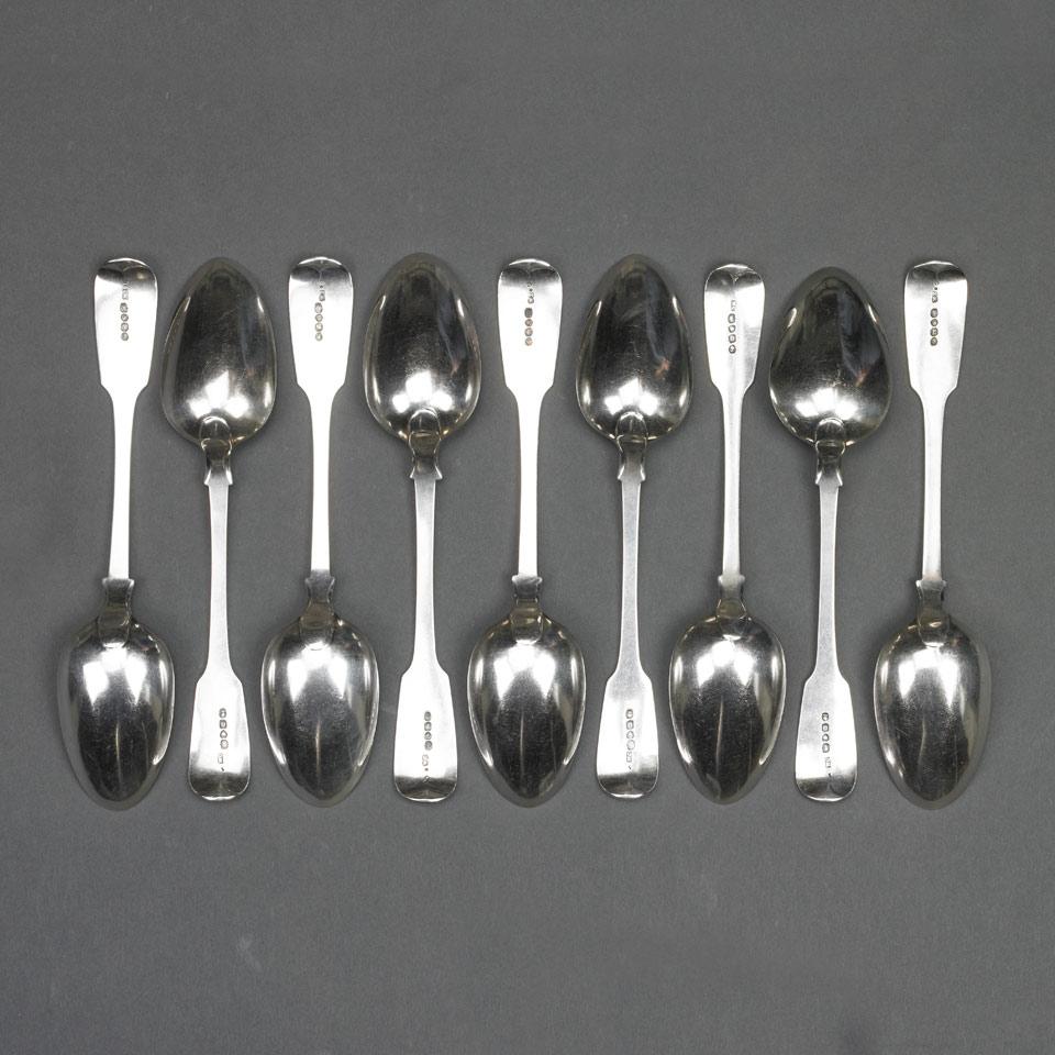 Nine George IV/William IV Silver Fiddle Pattern Table Spoons, William Chawner (4) and William Eaton (5), London, 1828 and 1832 respectively