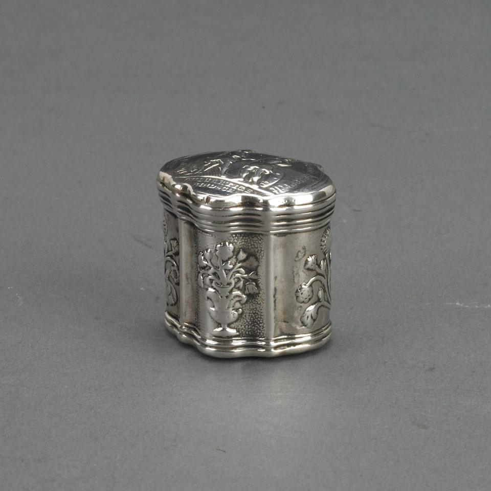 Dutch Silver Spice Box, 19th century