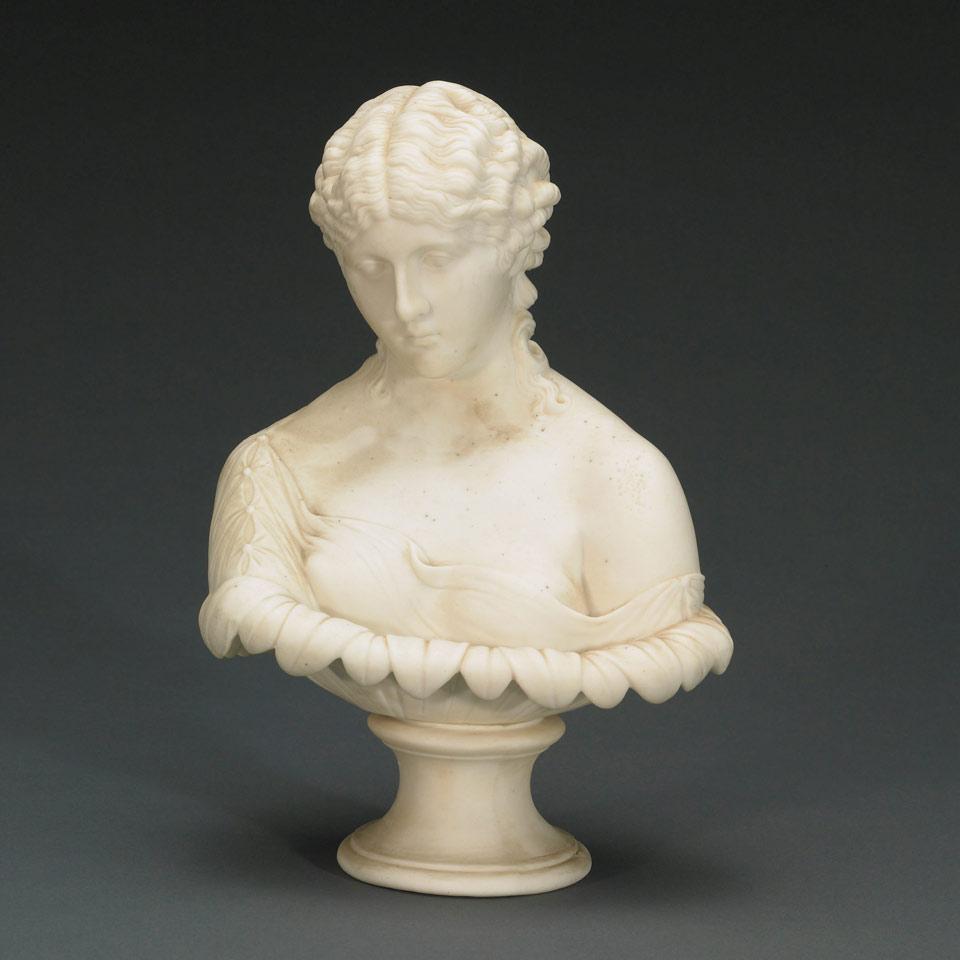 English Parian Bust of Clytie, late 19th century