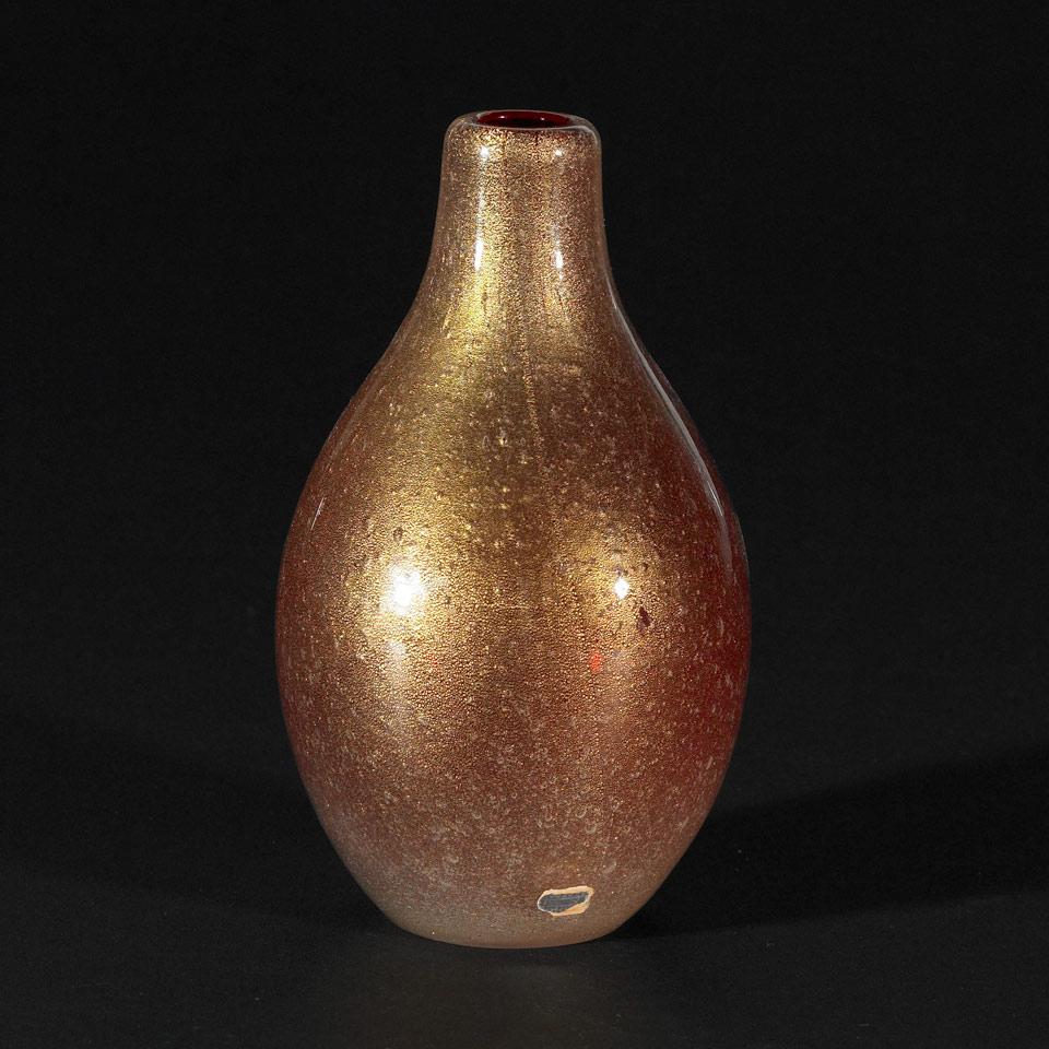 Seguso Sommerso Glass Vase, c.1950