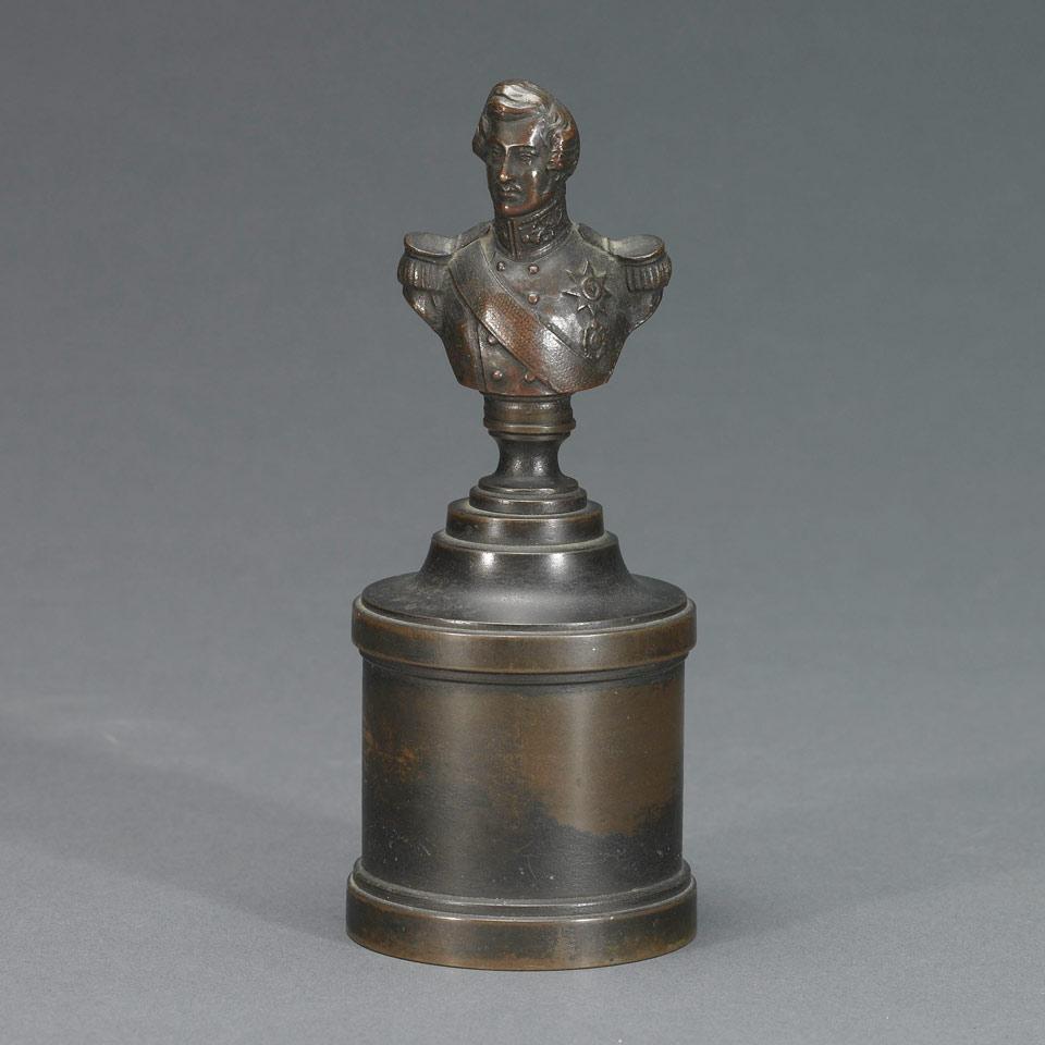 Bronze Bust of Nelson Handled Table Bell, 19th century