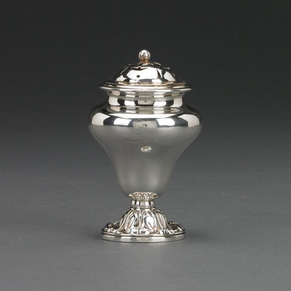 William IV Silver Pounce Pot, Charles Reily & George Storer, London, 1836