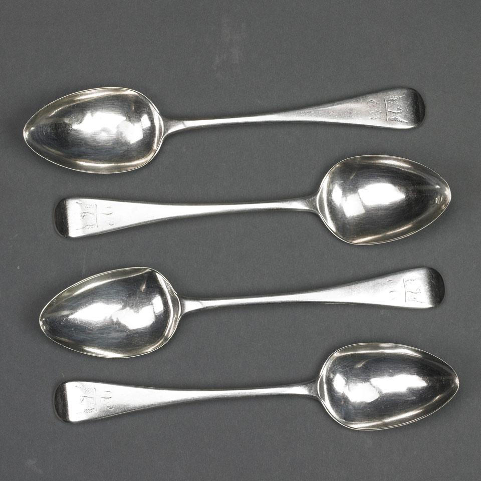 Four George III Silver Old English Pattern Table Spoons, Sarah & John William Blake, London, 1813