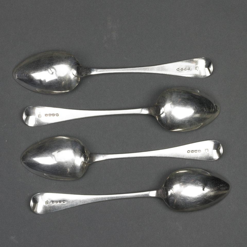 Four George III Silver Old English Pattern Table Spoons, Sarah & John William Blake, London, 1813