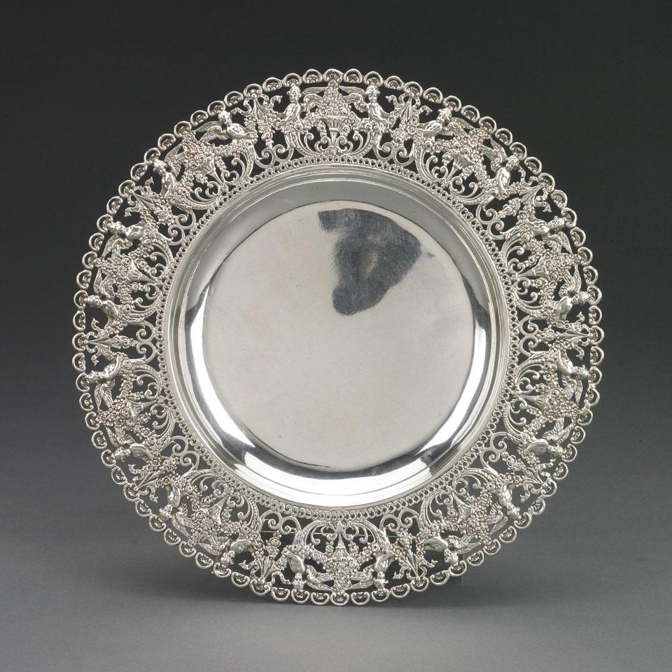 Continental Silver Circular Dish, early 20th century