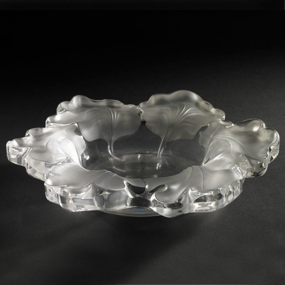 Lalique Moulded and Partly Frosted Glass Bowl, post-1945