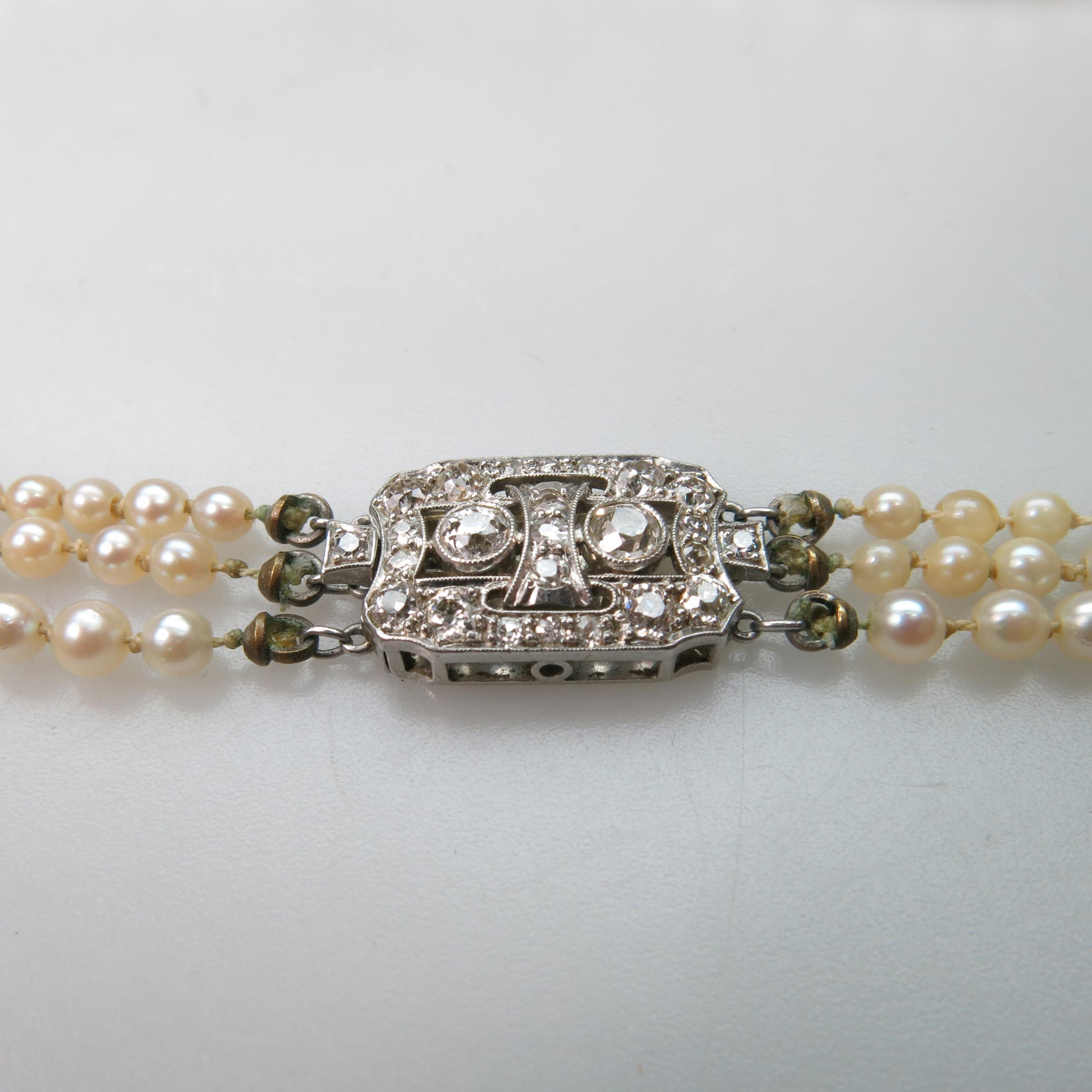 Triple Graduated Strand Of Cultured Pearls