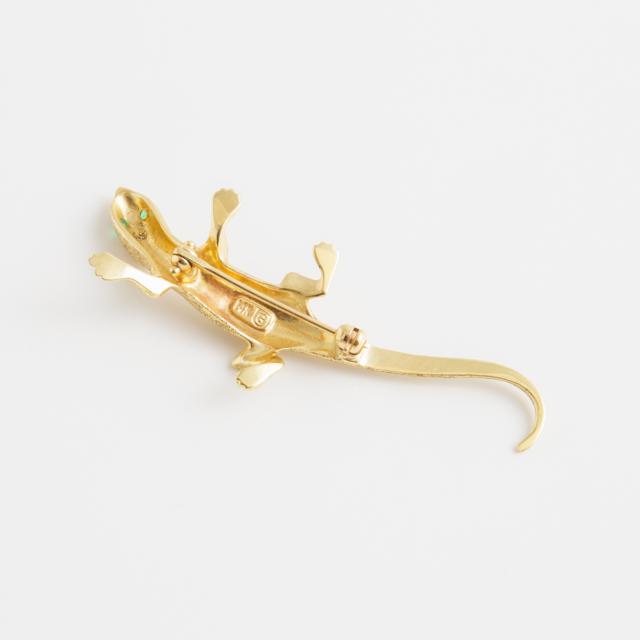 14k Yellow Gold Lizard Pin