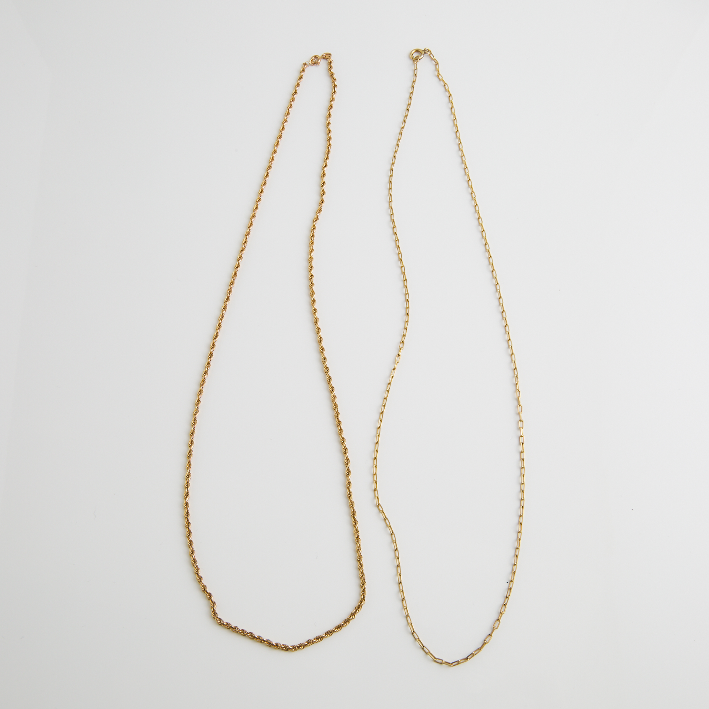 1 x 10k And 1 x 14k Yellow Gold Chains