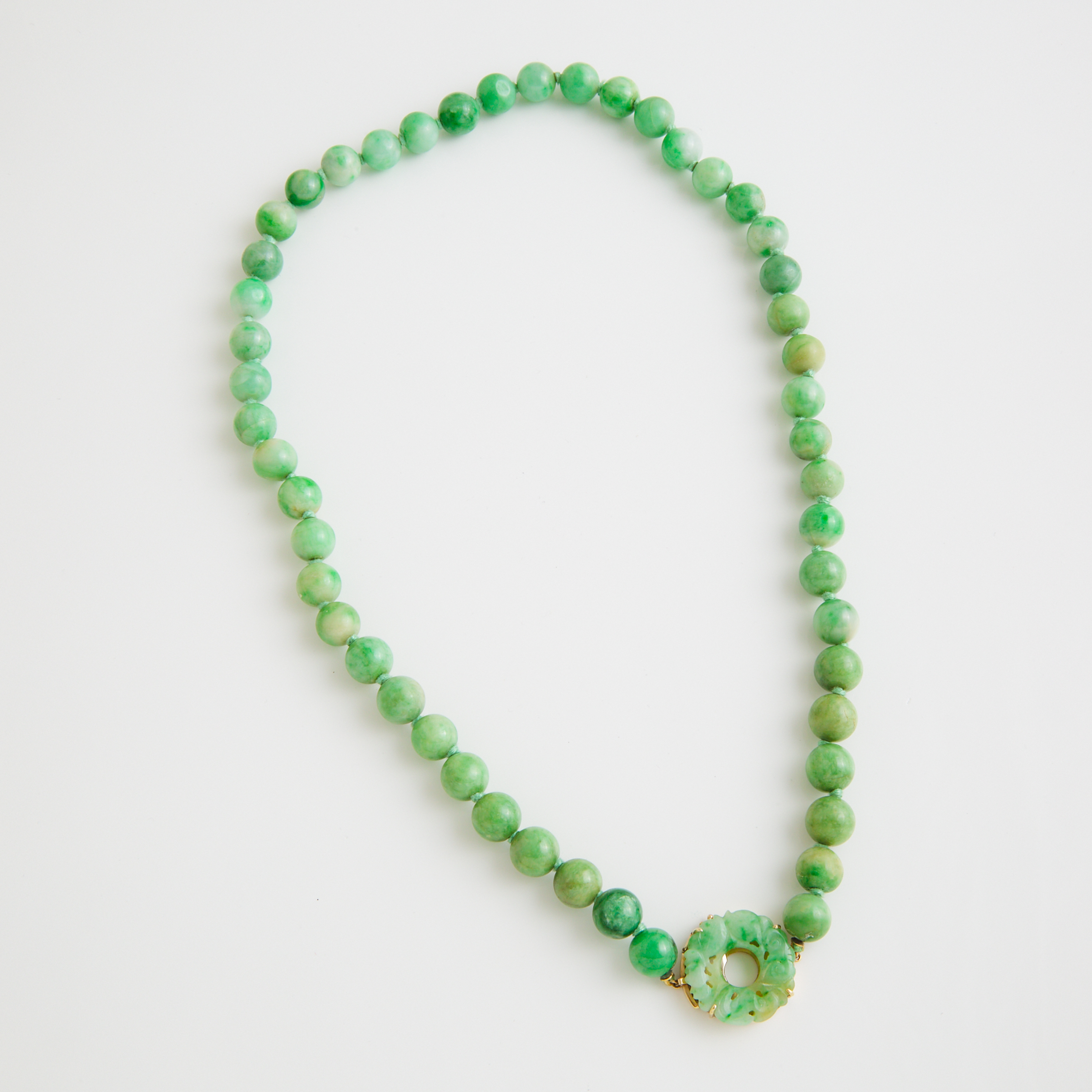 Single Strand Jadeite Bead Necklace