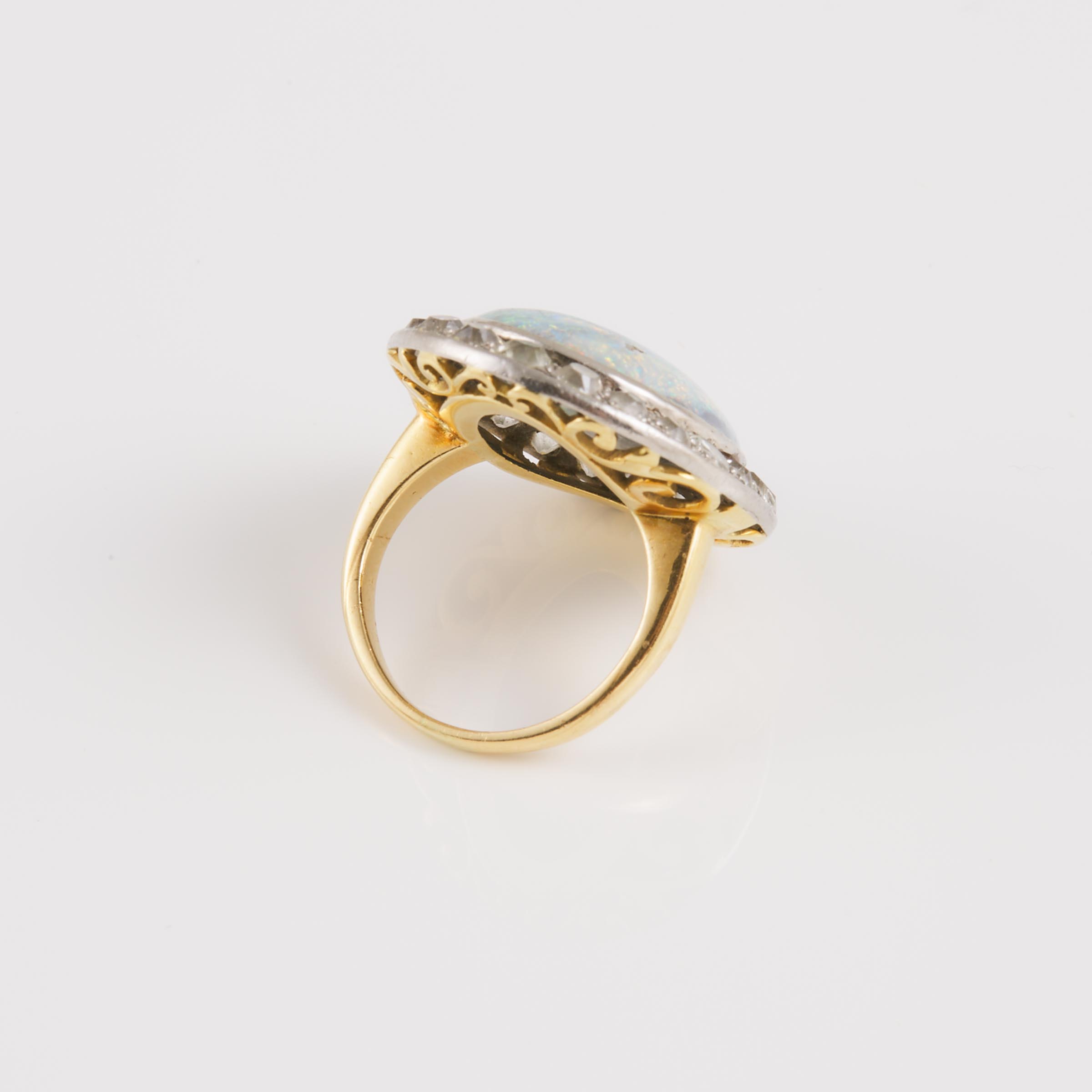 Eaton's 18k Yellow Gold And Platinum Cocktail Ring